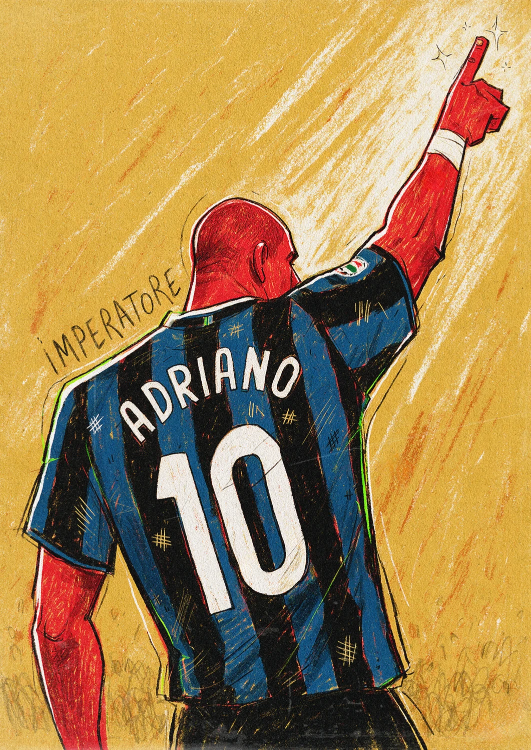 Adriano, Milan, the finger to the sky