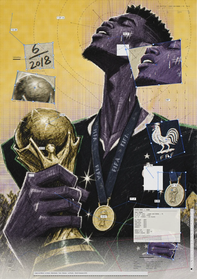 Paul Pogba, Moscow 2018, the cup in the rain