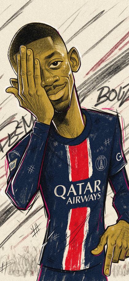Ousmane Dembélé as a phone wallpaper